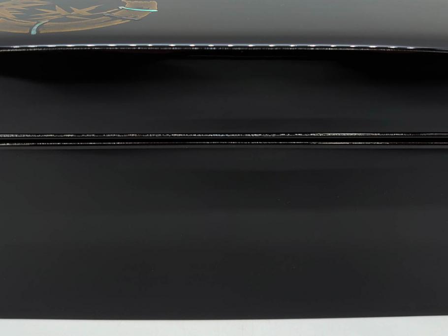大正～昭和初期　金蒔絵　松竹梅　雅な佇まいの文箱(木製、硯箱、小物入れ、漆器、手許箱、書道具)(R-079615)
