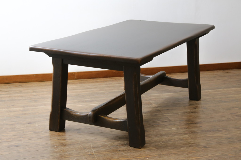中古　超美品　展示品　飛騨産業　キツツキ　PROVINCIAL(プロヴィンシャル・プロビンシャル)シリーズ　P31　オーク材　どっしりとした堅牢なつくりと素朴な佇まいが魅力のタバーンテーブル(ダイニングテーブル、4人掛け、6人掛け、食卓、作業台)(定価約57万円)(R-079276)