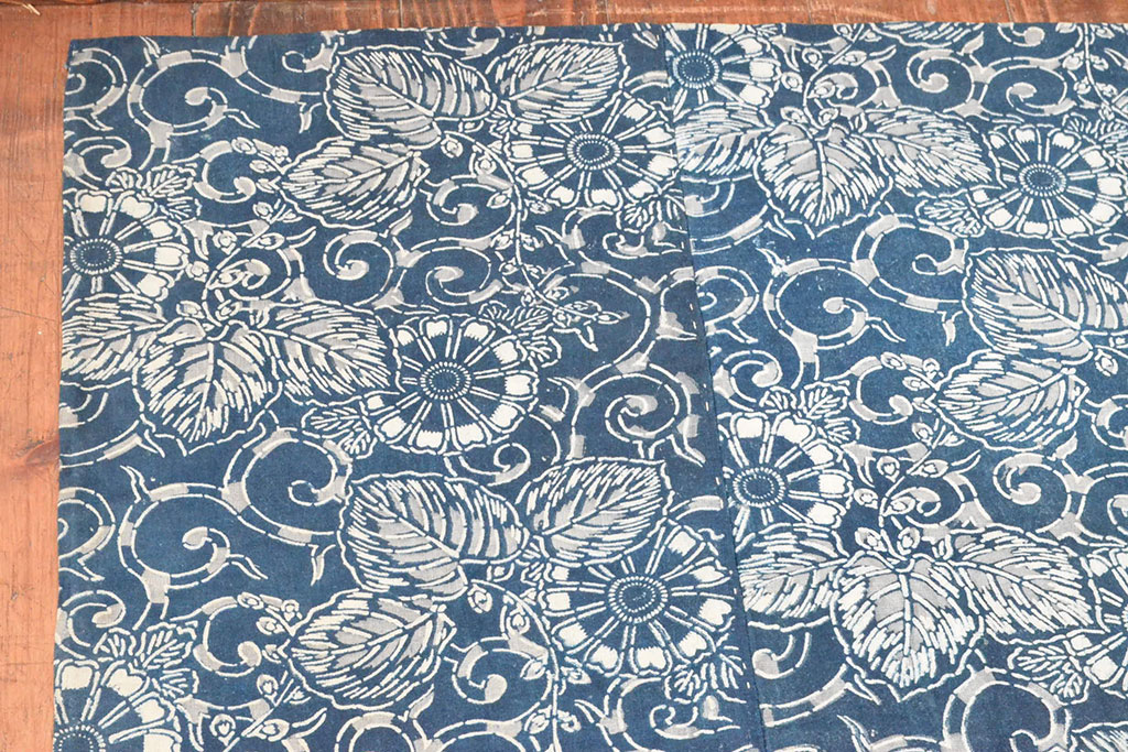 明治〜大正 藍型染め木綿古布(布団皮、藍染)(R-052920) | ラフジュ工房