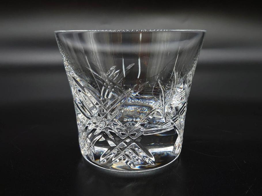 未使用　フランス　Baccarat　バカラ　STELLA(ステラ)　イヤータンブラー2014　キラキラとした輝きに見惚れるロックグラス2客セット(創設250周年記念、コップ、グラス、フルレッドクリスタルガラス、共箱付き)(R-079639)