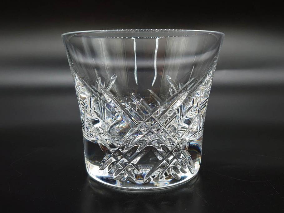 未使用　フランス　Baccarat　バカラ　STELLA(ステラ)　イヤータンブラー2014　キラキラとした輝きに見惚れるロックグラス2客セット(創設250周年記念、コップ、グラス、フルレッドクリスタルガラス、共箱付き)(R-079639)