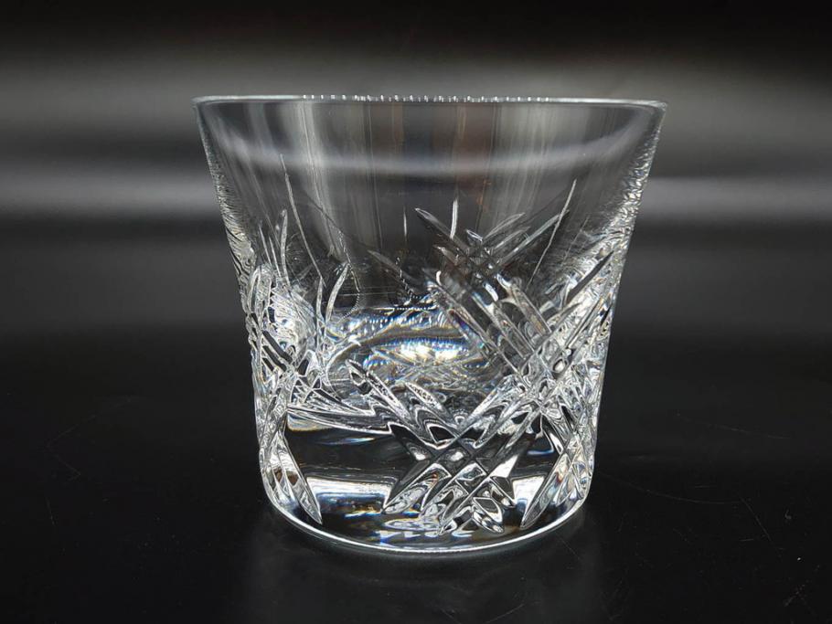 未使用　フランス　Baccarat　バカラ　STELLA(ステラ)　イヤータンブラー2014　キラキラとした輝きに見惚れるロックグラス2客セット(創設250周年記念、コップ、グラス、フルレッドクリスタルガラス、共箱付き)(R-079639)