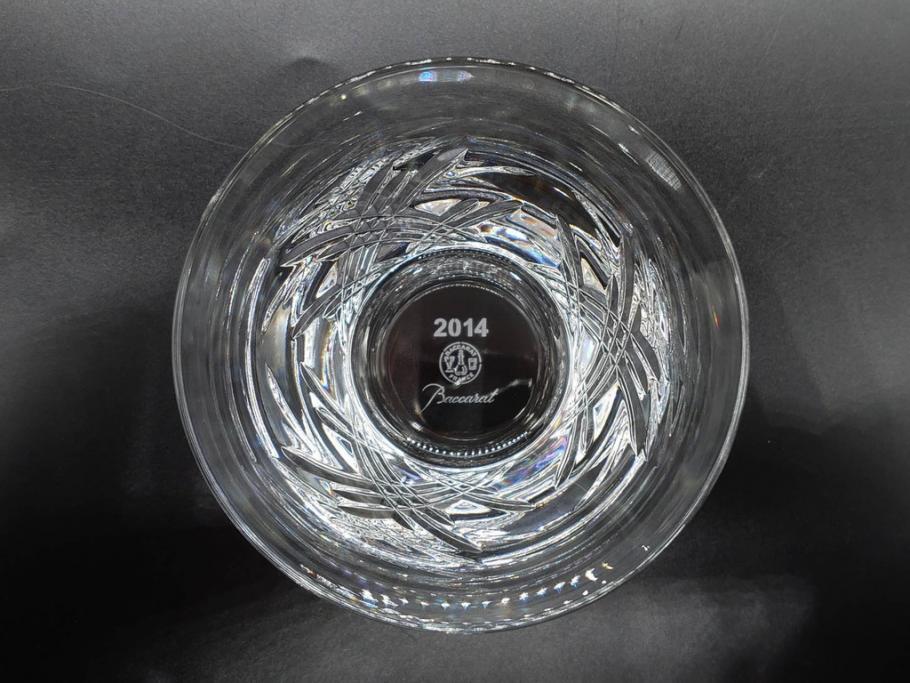 未使用　フランス　Baccarat　バカラ　STELLA(ステラ)　イヤータンブラー2014　キラキラとした輝きに見惚れるロックグラス2客セット(創設250周年記念、コップ、グラス、フルレッドクリスタルガラス、共箱付き)(R-079639)