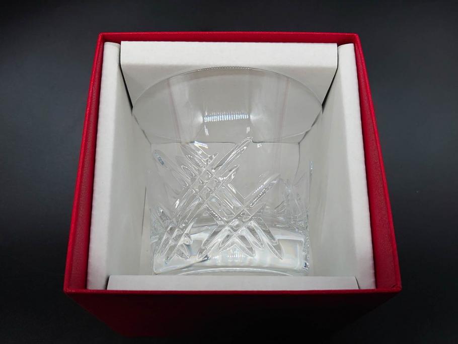 未使用　フランス　Baccarat　バカラ　STELLA(ステラ)　イヤータンブラー2014　キラキラとした輝きに見惚れるロックグラス2客セット(創設250周年記念、コップ、グラス、フルレッドクリスタルガラス、共箱付き)(R-079639)