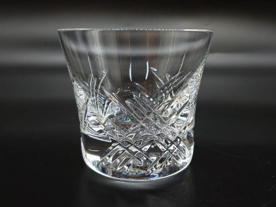 未使用　フランス　Baccarat　バカラ　STELLA(ステラ)　イヤータンブラー2014　キラキラとした輝きに見惚れるロックグラス2客セット(創設250周年記念、コップ、グラス、フルレッドクリスタルガラス、共箱付き)(R-079639)