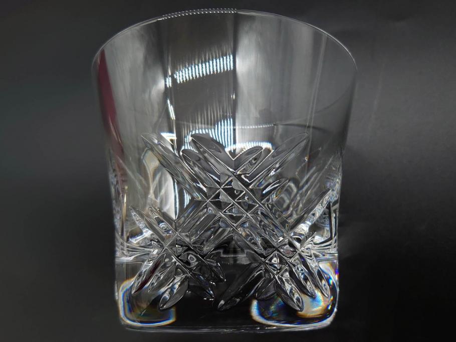 未使用　フランス　Baccarat　バカラ　STELLA(ステラ)　イヤータンブラー2014　キラキラとした輝きに見惚れるロックグラス2客セット(創設250周年記念、コップ、グラス、フルレッドクリスタルガラス、共箱付き)(R-079639)