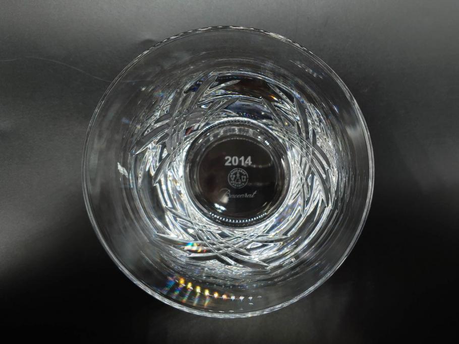 未使用　フランス　Baccarat　バカラ　STELLA(ステラ)　イヤータンブラー2014　キラキラとした輝きに見惚れるロックグラス2客セット(創設250周年記念、コップ、グラス、フルレッドクリスタルガラス、共箱付き)(R-079639)