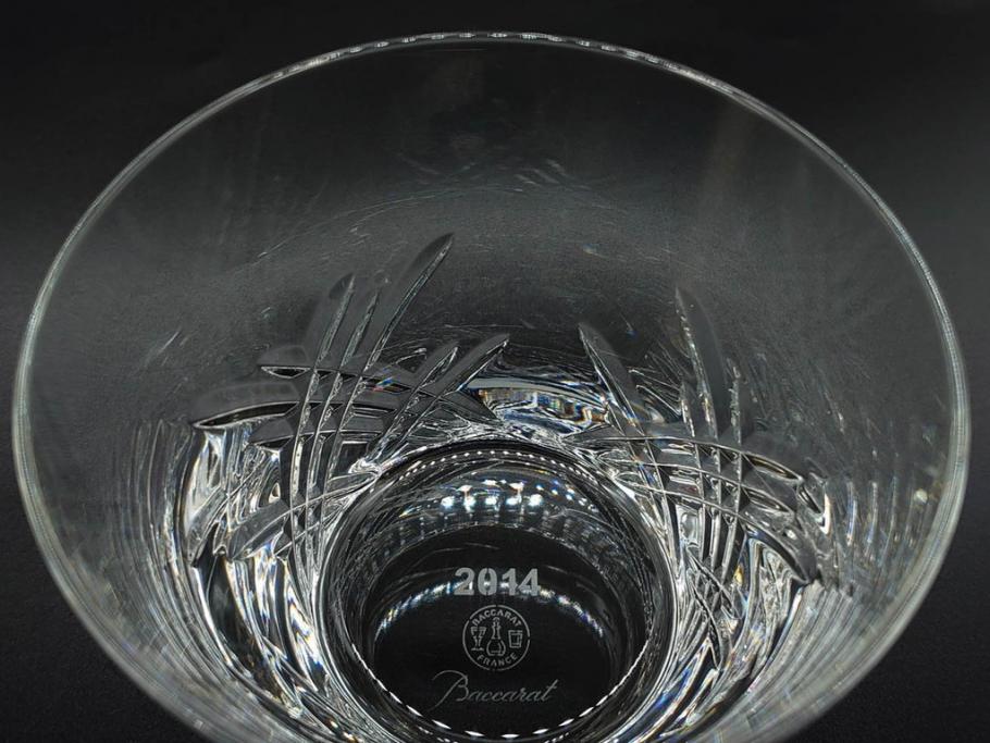 未使用　フランス　Baccarat　バカラ　STELLA(ステラ)　イヤータンブラー2014　キラキラとした輝きに見惚れるロックグラス2客セット(創設250周年記念、コップ、グラス、フルレッドクリスタルガラス、共箱付き)(R-079639)