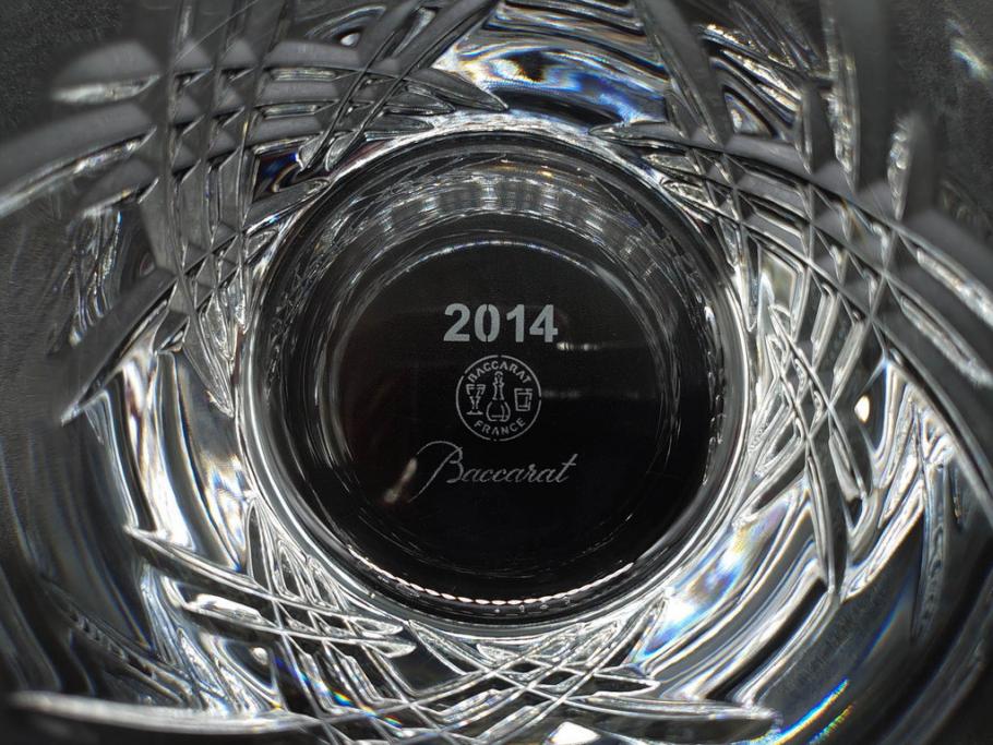 未使用　フランス　Baccarat　バカラ　STELLA(ステラ)　イヤータンブラー2014　キラキラとした輝きに見惚れるロックグラス2客セット(創設250周年記念、コップ、グラス、フルレッドクリスタルガラス、共箱付き)(R-079639)