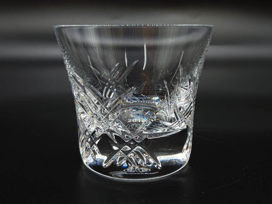 未使用　フランス　Baccarat　バカラ　STELLA(ステラ)　イヤータンブラー2014　繊細なカッティングが魅力のロックグラス2客セット(創設250周年記念、コップ、グラス、フルレッドクリスタルガラス、共箱付き)(R-079640)