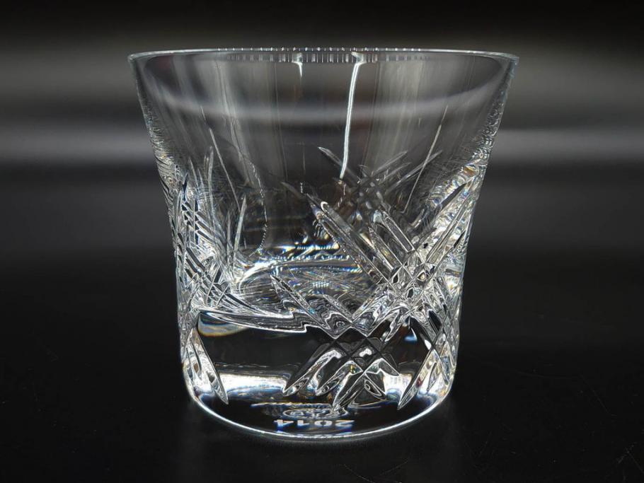 未使用　フランス　Baccarat　バカラ　STELLA(ステラ)　イヤータンブラー2014　繊細なカッティングが魅力のロックグラス2客セット(創設250周年記念、コップ、グラス、フルレッドクリスタルガラス、共箱付き)(R-079640)