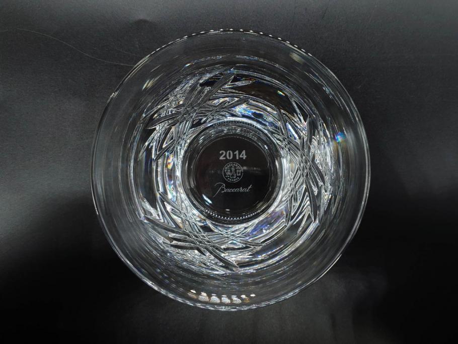 未使用　フランス　Baccarat　バカラ　STELLA(ステラ)　イヤータンブラー2014　繊細なカッティングが魅力のロックグラス2客セット(創設250周年記念、コップ、グラス、フルレッドクリスタルガラス、共箱付き)(R-079640)