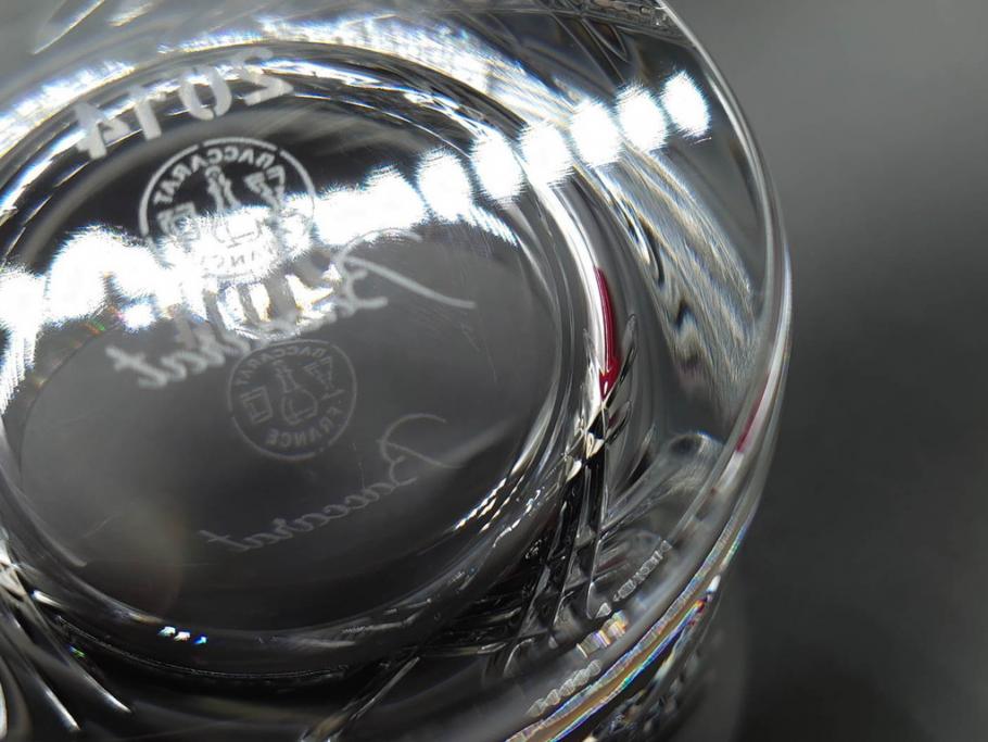 未使用　フランス　Baccarat　バカラ　STELLA(ステラ)　イヤータンブラー2014　繊細なカッティングが魅力のロックグラス2客セット(創設250周年記念、コップ、グラス、フルレッドクリスタルガラス、共箱付き)(R-079640)