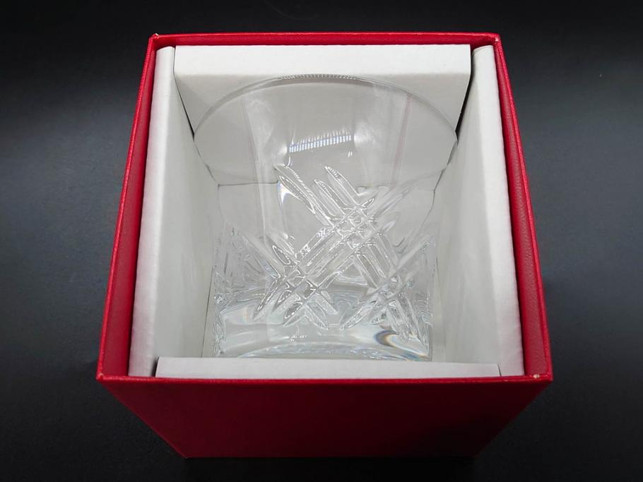 未使用　フランス　Baccarat　バカラ　STELLA(ステラ)　イヤータンブラー2014　繊細なカッティングが魅力のロックグラス2客セット(創設250周年記念、コップ、グラス、フルレッドクリスタルガラス、共箱付き)(R-079640)
