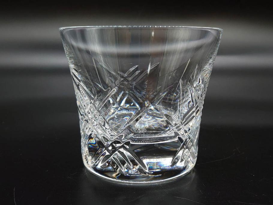 未使用　フランス　Baccarat　バカラ　STELLA(ステラ)　イヤータンブラー2014　繊細なカッティングが魅力のロックグラス2客セット(創設250周年記念、コップ、グラス、フルレッドクリスタルガラス、共箱付き)(R-079640)