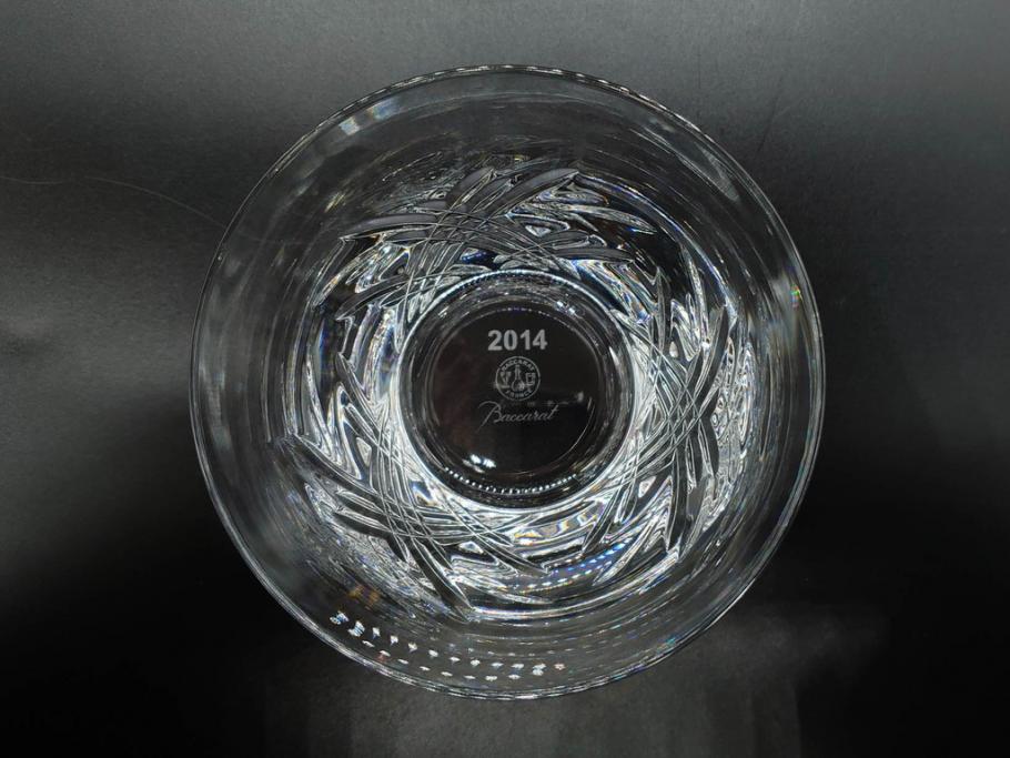 未使用　フランス　Baccarat　バカラ　STELLA(ステラ)　イヤータンブラー2014　繊細なカッティングが魅力のロックグラス2客セット(創設250周年記念、コップ、グラス、フルレッドクリスタルガラス、共箱付き)(R-079640)