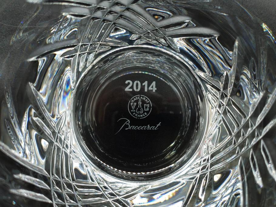 未使用　フランス　Baccarat　バカラ　STELLA(ステラ)　イヤータンブラー2014　繊細なカッティングが魅力のロックグラス2客セット(創設250周年記念、コップ、グラス、フルレッドクリスタルガラス、共箱付き)(R-079640)