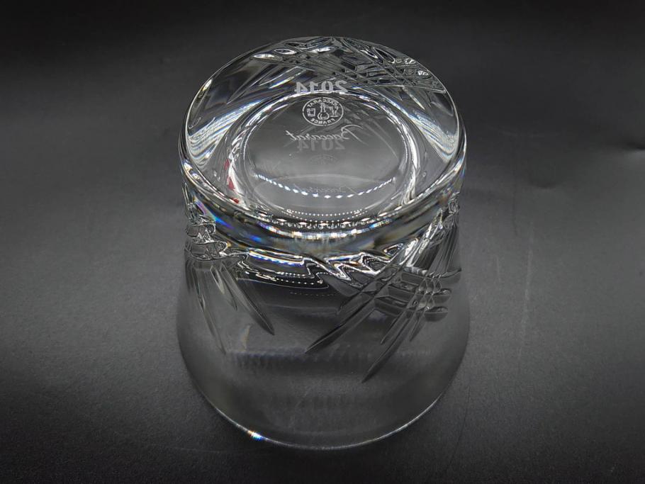 未使用　フランス　Baccarat　バカラ　STELLA(ステラ)　イヤータンブラー2014　繊細なカッティングが魅力のロックグラス2客セット(創設250周年記念、コップ、グラス、フルレッドクリスタルガラス、共箱付き)(R-079640)
