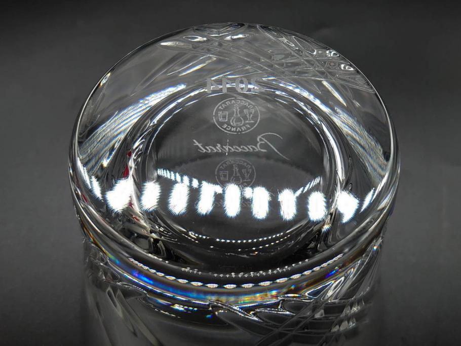 未使用　フランス　Baccarat　バカラ　STELLA(ステラ)　イヤータンブラー2014　繊細なカッティングが魅力のロックグラス2客セット(創設250周年記念、コップ、グラス、フルレッドクリスタルガラス、共箱付き)(R-079640)