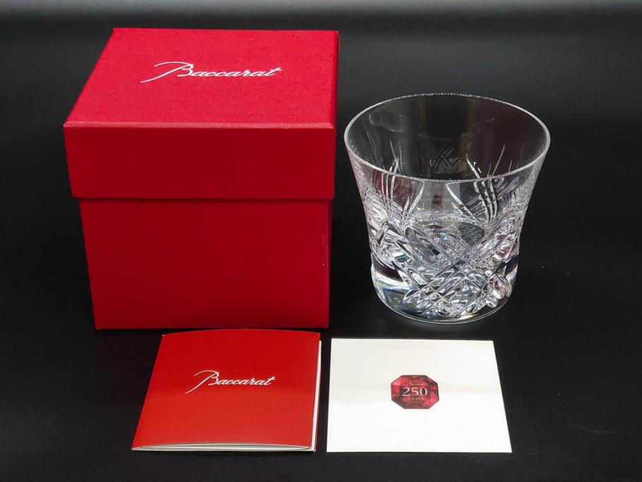 未使用　フランス　Baccarat　バカラ　STELLA(ステラ)　イヤータンブラー2014　高級感溢れるロックグラス2客セット(創設250周年記念、コップ、グラス、フルレッドクリスタルガラス、共箱付き)(R-079641)