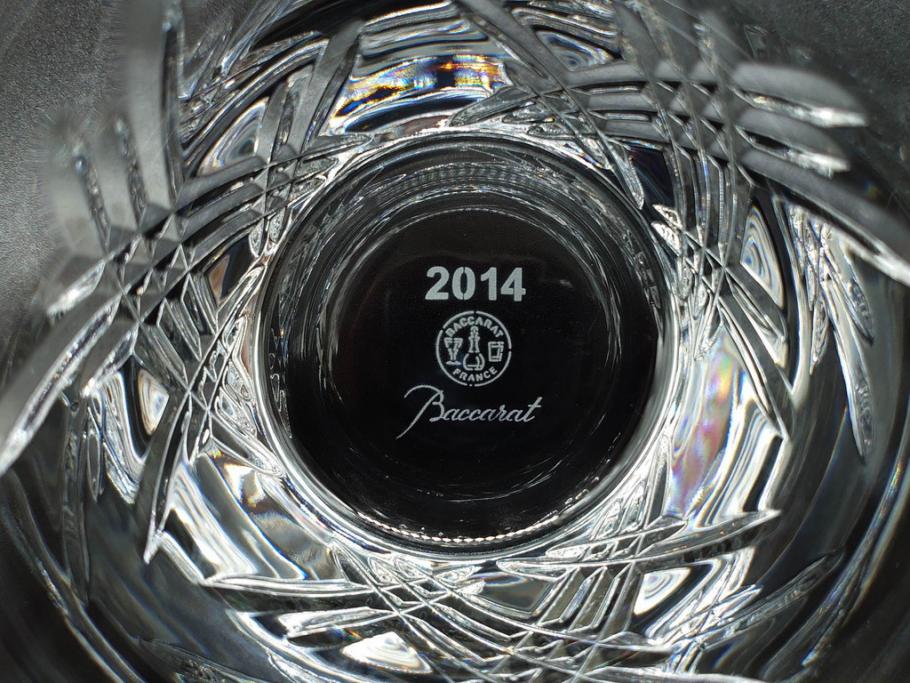 未使用　フランス　Baccarat　バカラ　STELLA(ステラ)　イヤータンブラー2014　高級感溢れるロックグラス2客セット(創設250周年記念、コップ、グラス、フルレッドクリスタルガラス、共箱付き)(R-079641)