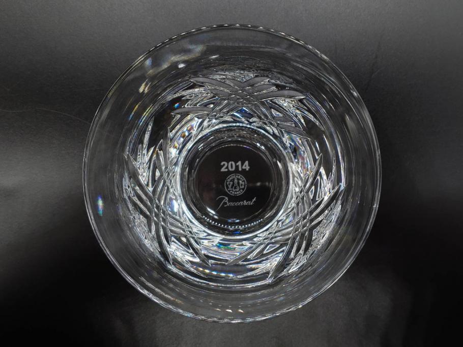 未使用　フランス　Baccarat　バカラ　STELLA(ステラ)　イヤータンブラー2014　高級感溢れるロックグラス2客セット(創設250周年記念、コップ、グラス、フルレッドクリスタルガラス、共箱付き)(R-079641)