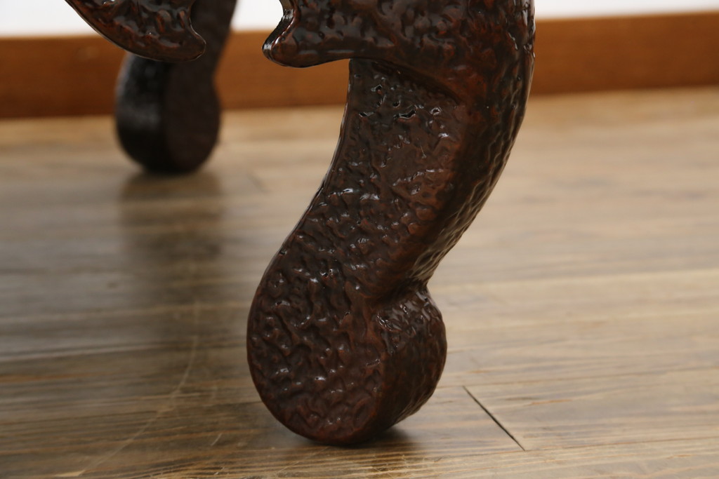 中古　未使用　展示品　東北　津軽塗り　唐塗り　隅々まで意匠を凝らした上質で美しい漆塗りの座卓(ローテーブル、センターテーブル、リビングテーブル)(定価約80万円)(R-079485)