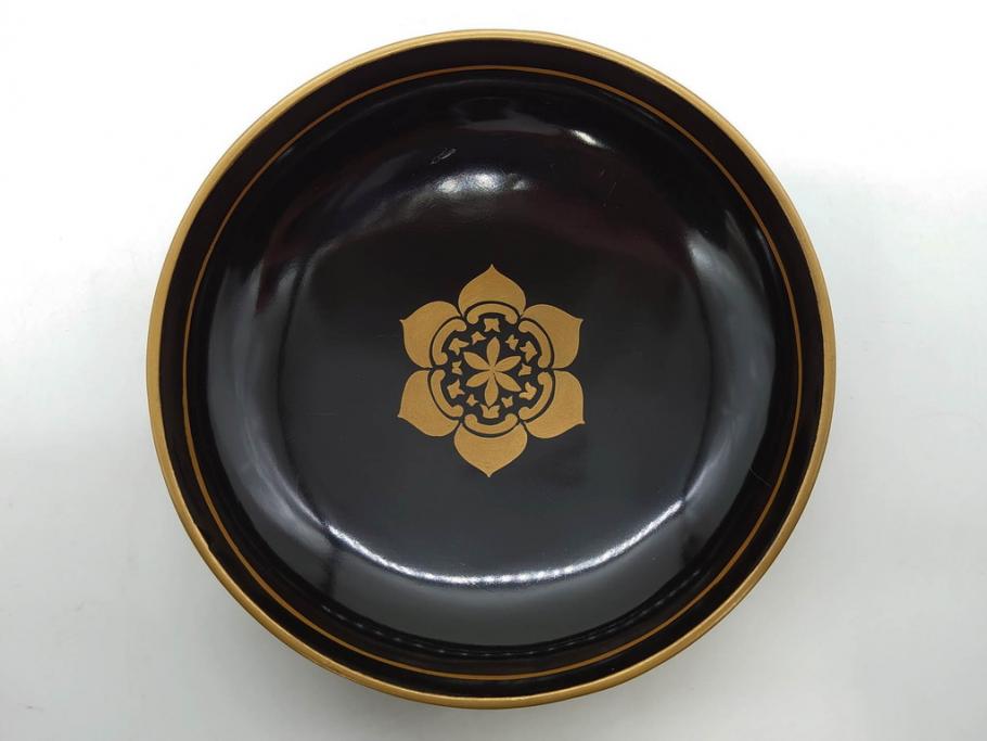 明治～大正期　輪島塗　金蒔絵　鳳凰　高い品格を感じるお椀5客セット(鳥、牡丹、花、吸物椀、木製、漆器、漆芸、金彩、和食器、蓋付き)(R-079644)