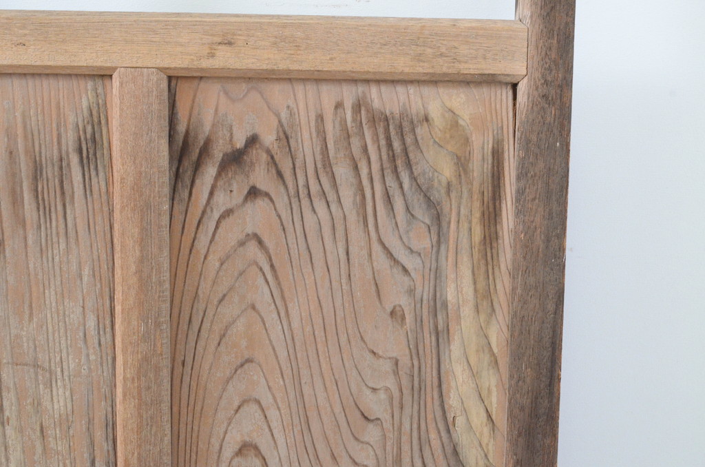 アンティーク建具　経年の趣ある木味が魅力のガラス戸4枚セット(引き戸)(R-065504)