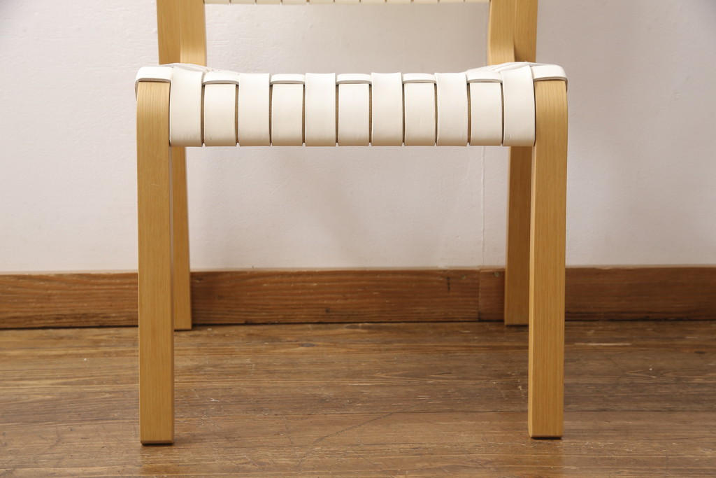 中古　arflex(アルフレックス)　NT(エヌティー)　革を編み込んだデザインが個性的なチェア(ダイニングチェア、椅子、イス)(R-053552)
