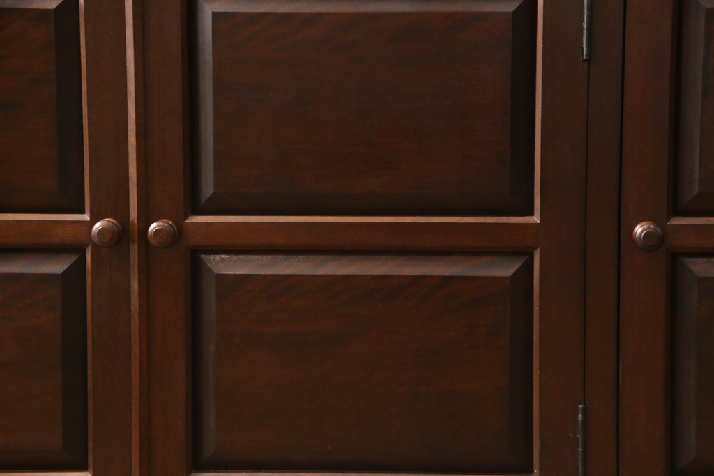 中古　美品　松本民芸家具　和モダンな佇まいが美しいG-III型面取り食器棚(収納棚、戸棚、キャビネット、カップボード)(定価約83万円)(R-063876)