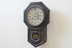 和製アンティーク　EIKEISHA(栄計舎) 　14DAY　TRADE(AK)MARK(トレードマーク)　昭和レトロ　シンプルなデザインが素敵な掛け時計(柱時計、古時計)(R-072267)