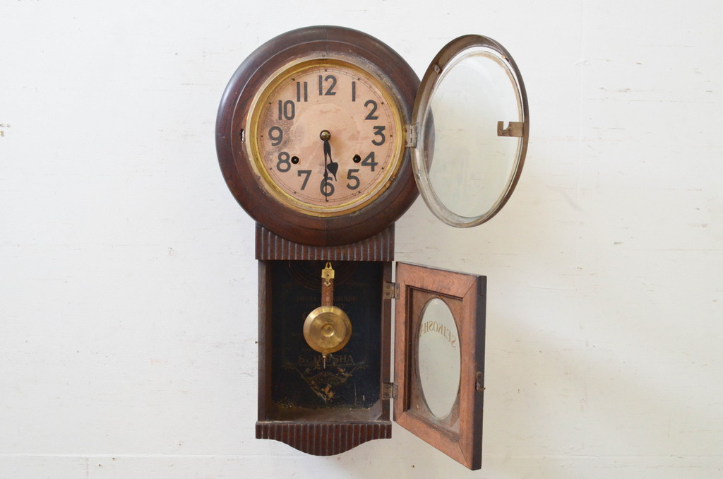 和製アンティーク　精工舎(SEIKOSHA、セイコー)　クラシカルな雰囲気溢れる掛け時計(柱時計、古時計、振り子時計)(R-072404)