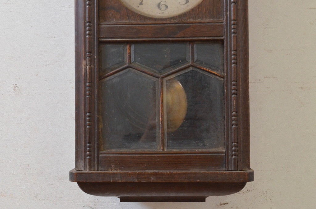 和製アンティーク　Meiji(明治時計社)　クラシカルなデザインがおしゃれな掛け時計(柱時計、古時計、振り子時計)(R-072405)