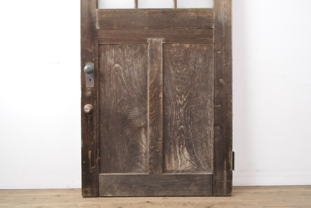 アンティーク建具　ペイント仕上げ限定　レトロな雰囲気が魅力の木製ドア1枚(ガラス扉)(R-055354)