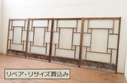 海外アンティーク　オーク材　特大!!繊細なデザインのアイアンフェンス入り　背の高いドア1枚(建具、木製扉)(R-068250)