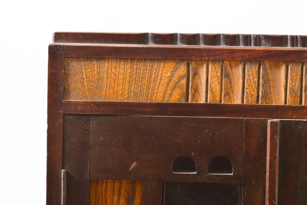 和製アンティーク家具　昭和中期　レトロな佇まいの本箱(ブックケース、本棚、収納棚、戸棚、サイドキャビネット)(R-060326)