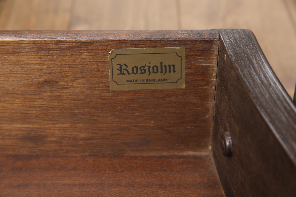 中古　イギリス高級家具　マホガニー材　ロスジョン(ROSJOHN)　イギリス王室御用達　洗練されたデザインが美しい縦型チェスト(引き出し、サイドチェスト、スリムチェスト)(R-054816)
