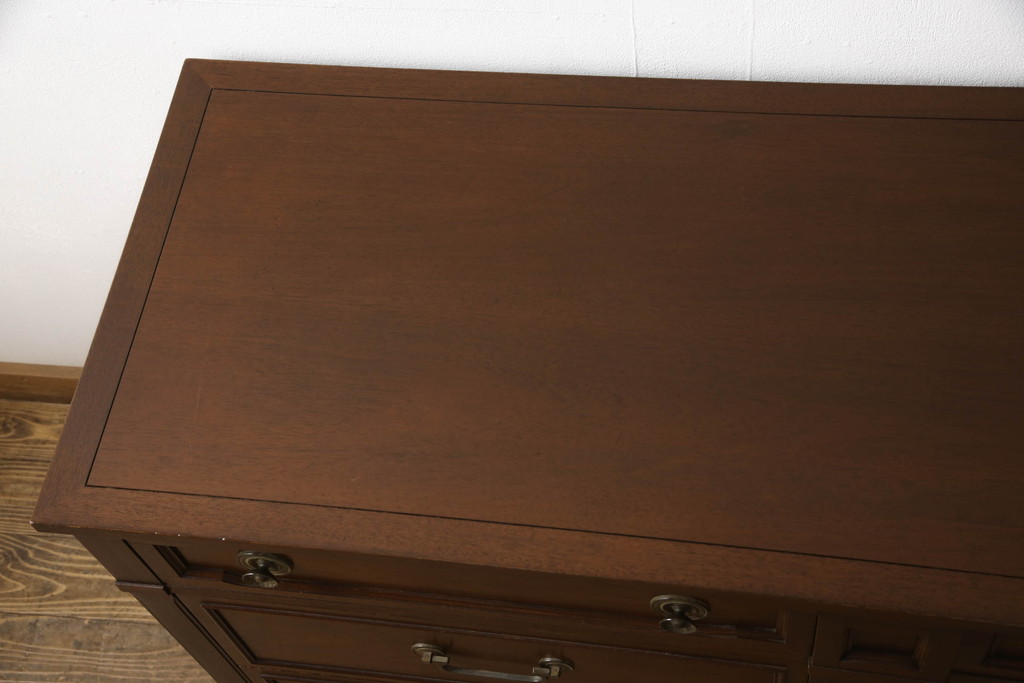 中古　DREXEL HERITAGE(ドレクセルヘリテイジ)　Triune(トライユン)　マホガニー材　気品ある佇まいが美しいサイドボード(サイドチェスト、引き出し)(R-062840)