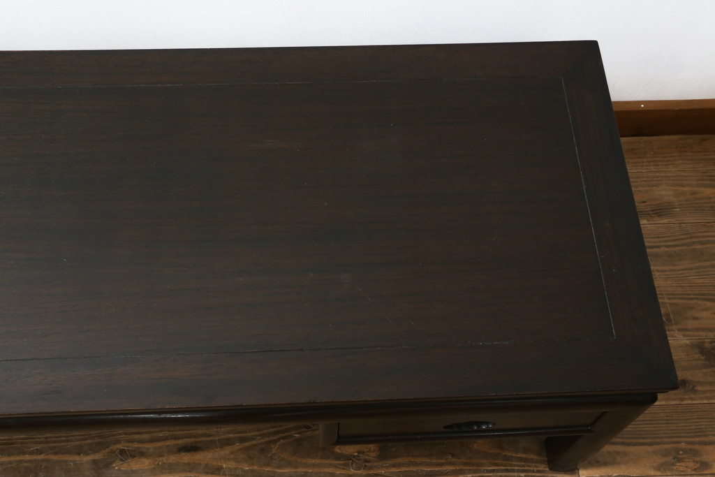 アジアンビンテージ　オリエンタルモダンな雰囲気を醸し出すローテーブル(ヴィンテージ、テレビ台、ローボード、文机、両袖机)(R-062983)