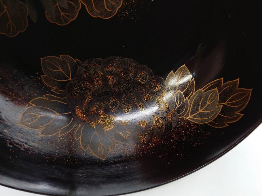 明治期　輪島塗　木製　漆器　金蒔絵　気品漂うお椀10客セット(蓮、菊、蝶、ちょう、花、蓋付き、汁椀、吸物椀、漆芸、和食器)(R-079649)