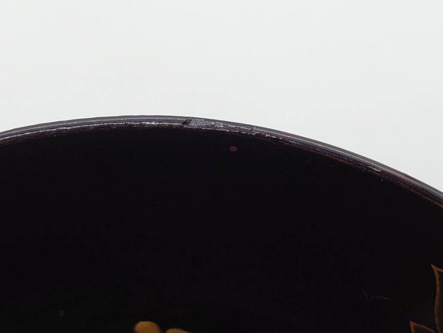 明治期　輪島塗　木製　漆器　金蒔絵　気品漂うお椀10客セット(蓮、菊、蝶、ちょう、花、蓋付き、汁椀、吸物椀、漆芸、和食器)(R-079649)