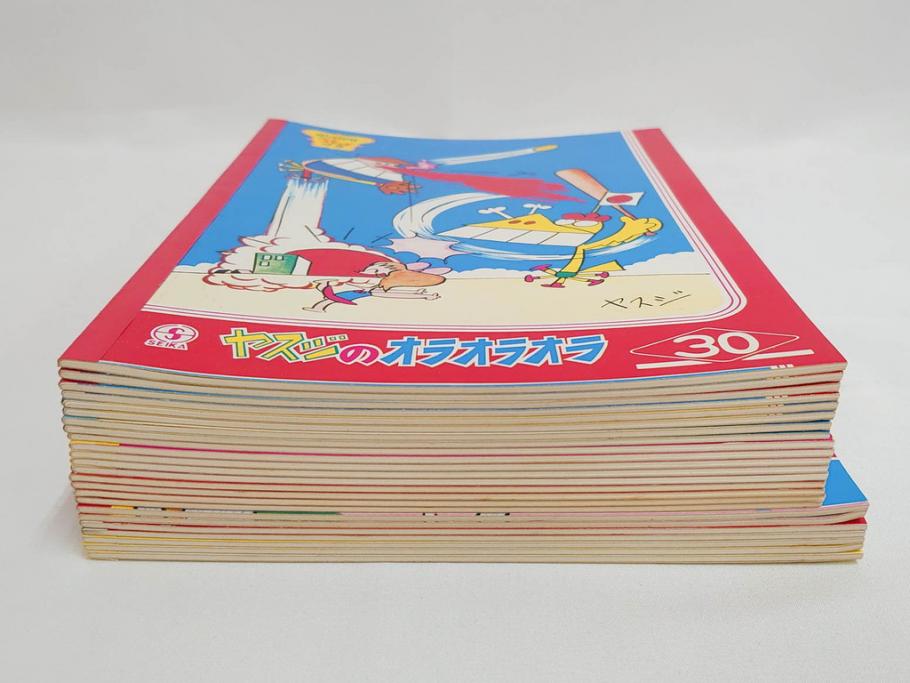 未使用　当時物　昭和レトロ　ワイド30　セイカ　ノート24冊セット(自由帳、じゆうちょう、もーれつア太郎、ニャロメ、ゲバゲバおじさん、ヤスジのオラオラオラ、風のカラッペ)(R-079679)
