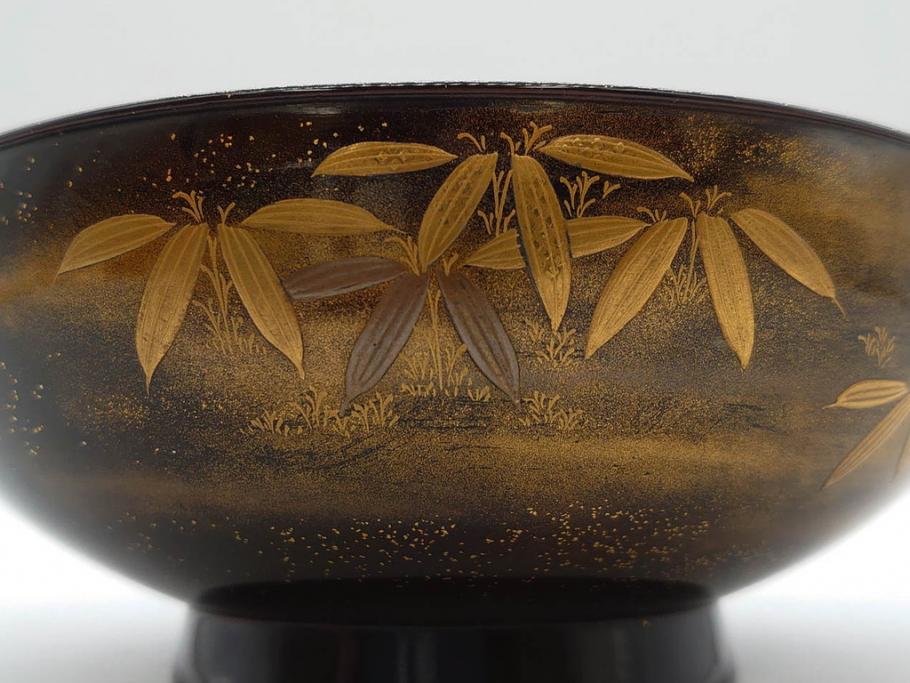 明治期　上手物　高蒔絵　金梨地　梅竹　眩い煌めきに見惚れる煮物椀10客セット(笹、漆器、和食器、木製椀、汁椀、吸物椀、お椀、共箱付き)(R-079680)