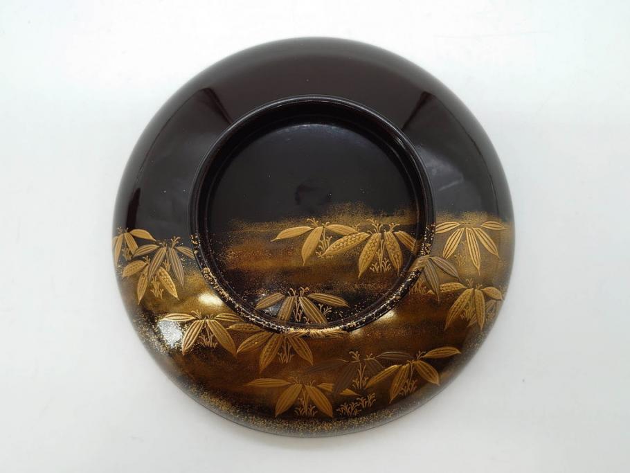 明治期　上手物　高蒔絵　金梨地　梅竹　眩い煌めきに見惚れる煮物椀10客セット(笹、漆器、和食器、木製椀、汁椀、吸物椀、お椀、共箱付き)(R-079680)