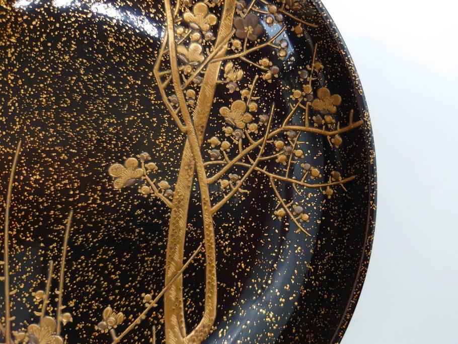 明治期　上手物　高蒔絵　金梨地　梅竹　眩い煌めきに見惚れる煮物椀10客セット(笹、漆器、和食器、木製椀、汁椀、吸物椀、お椀、共箱付き)(R-079680)