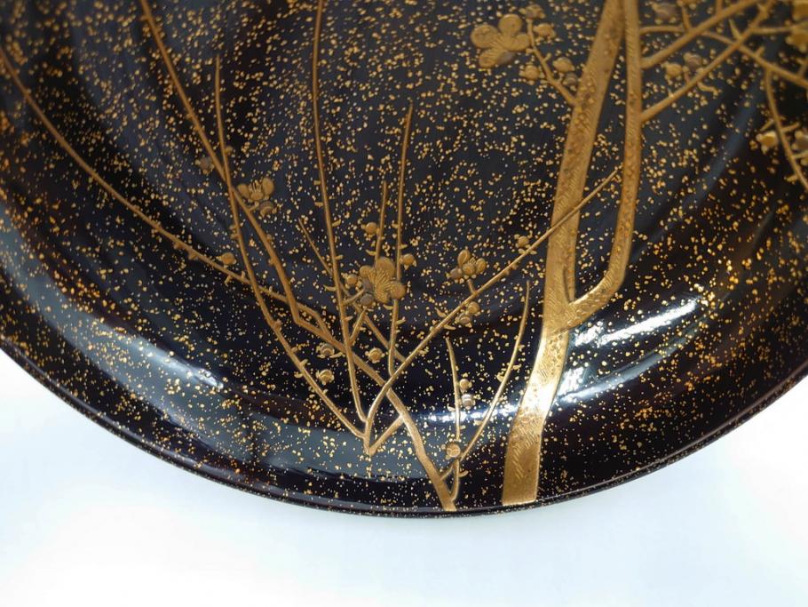 明治期　上手物　高蒔絵　金梨地　梅竹　眩い煌めきに見惚れる煮物椀10客セット(笹、漆器、和食器、木製椀、汁椀、吸物椀、お椀、共箱付き)(R-079680)