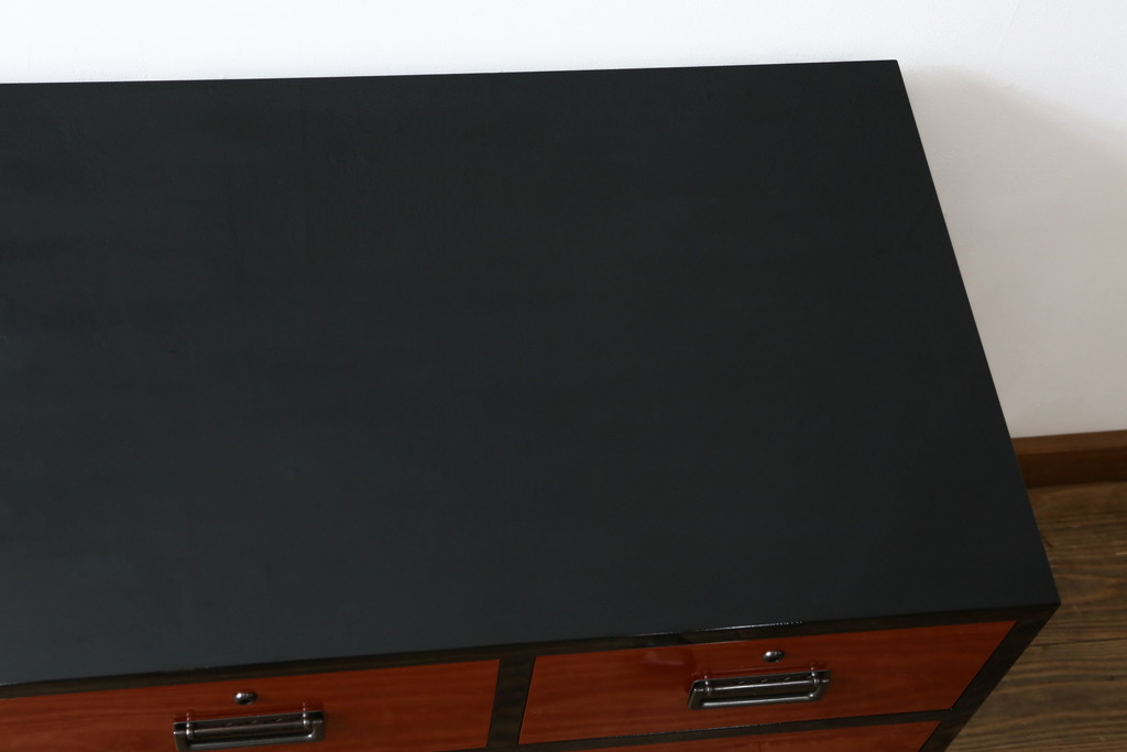 中古　超美品!!　二本松工藝館　田中家具　和モダンなお部屋づくりにおすすめの33胴厚総桐チェスト(総桐箪笥、サイドボード、サイドチェスト、和タンス、整理箪笥、収納箪笥、引き出し)(定価約60万円)(R-077603)