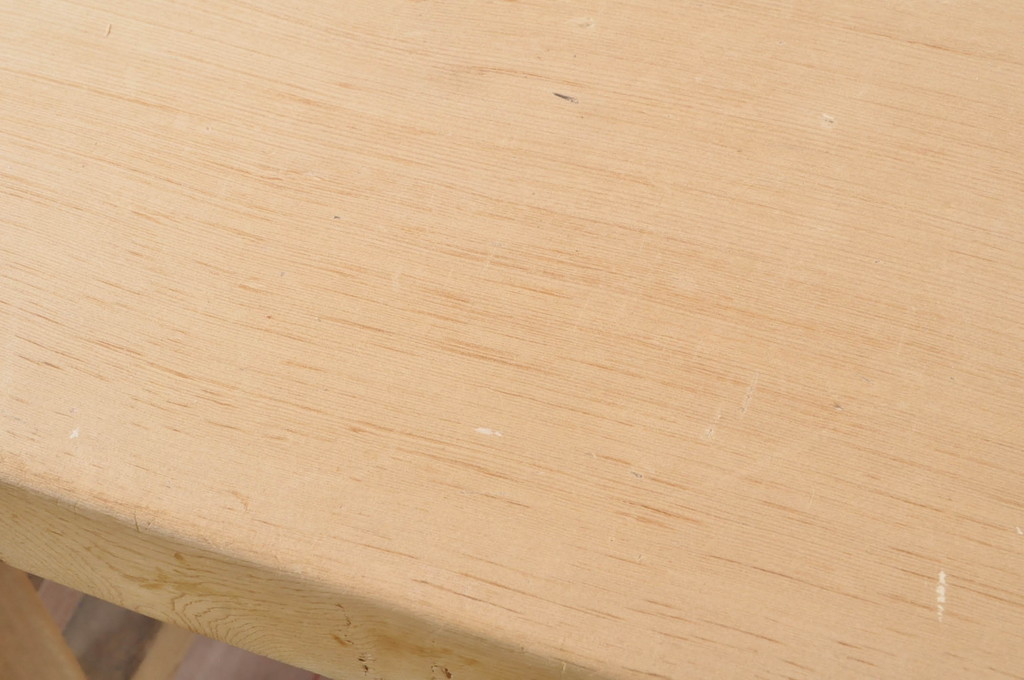 和製ビンテージ　特大!!　ヒノキ(檜)材　一枚板　古い和菓子屋の重厚な作業台(ダイニングテーブル、飾り台、陳列台、ヴィンテージ)(R-072842)