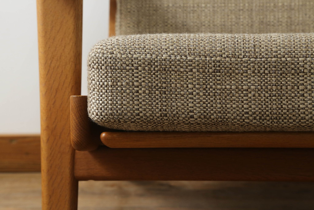 北欧ビンテージ　デンマークビンテージ　GETAMA(ゲタマ)　Hans J Wegner(ハンス・J・ウェグナー)　GE290　くつろぎの空間を演出するイージーチェア(椅子、イス、アームチェア、1P、一人掛けソファ、1人掛けソファ、ヴィンテージ)(R-074519)